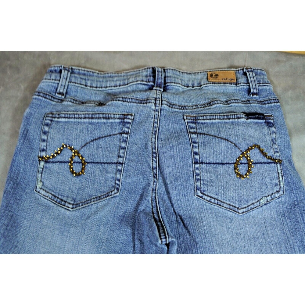 Refuge Premium Bootcut Blue Jeans Women's 11 (32x30) Embroidered Flared